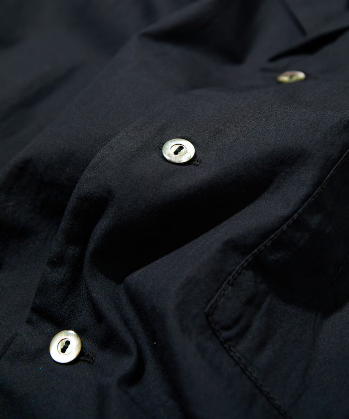 Magazine Pocket Broadcloth Open Collar Shirt