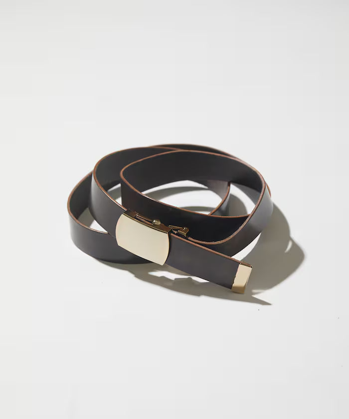 Leather Gacha Belt / Cowhide / Italian Leather - Brown