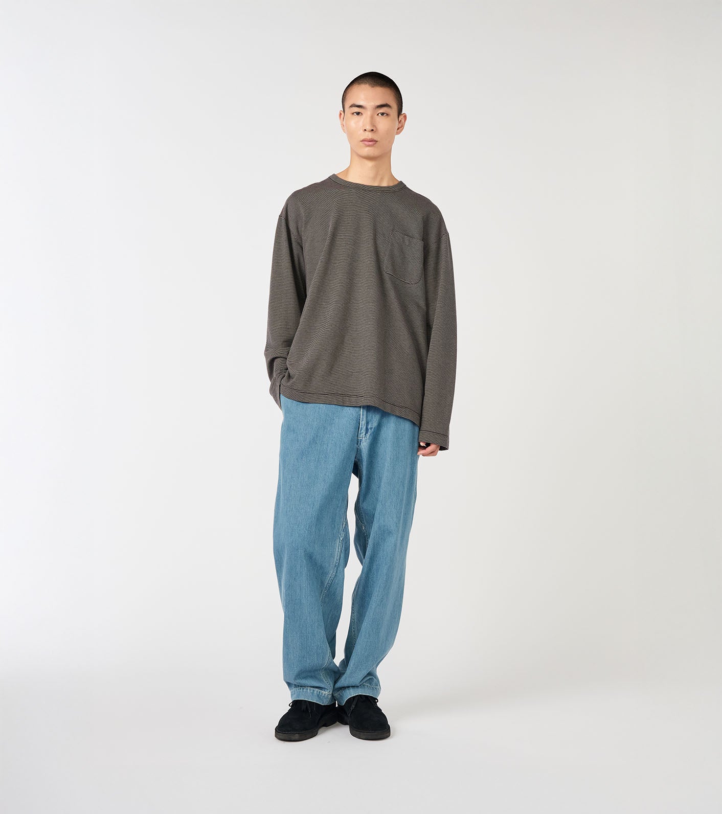 Micro Stripe Pocket L/S Tee