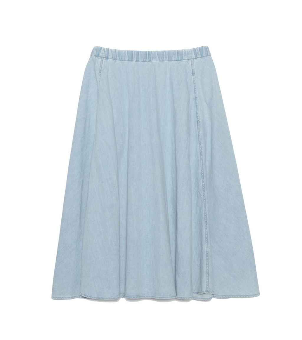 Light Denim Circular Skirt - IB(Indigo Bleach)