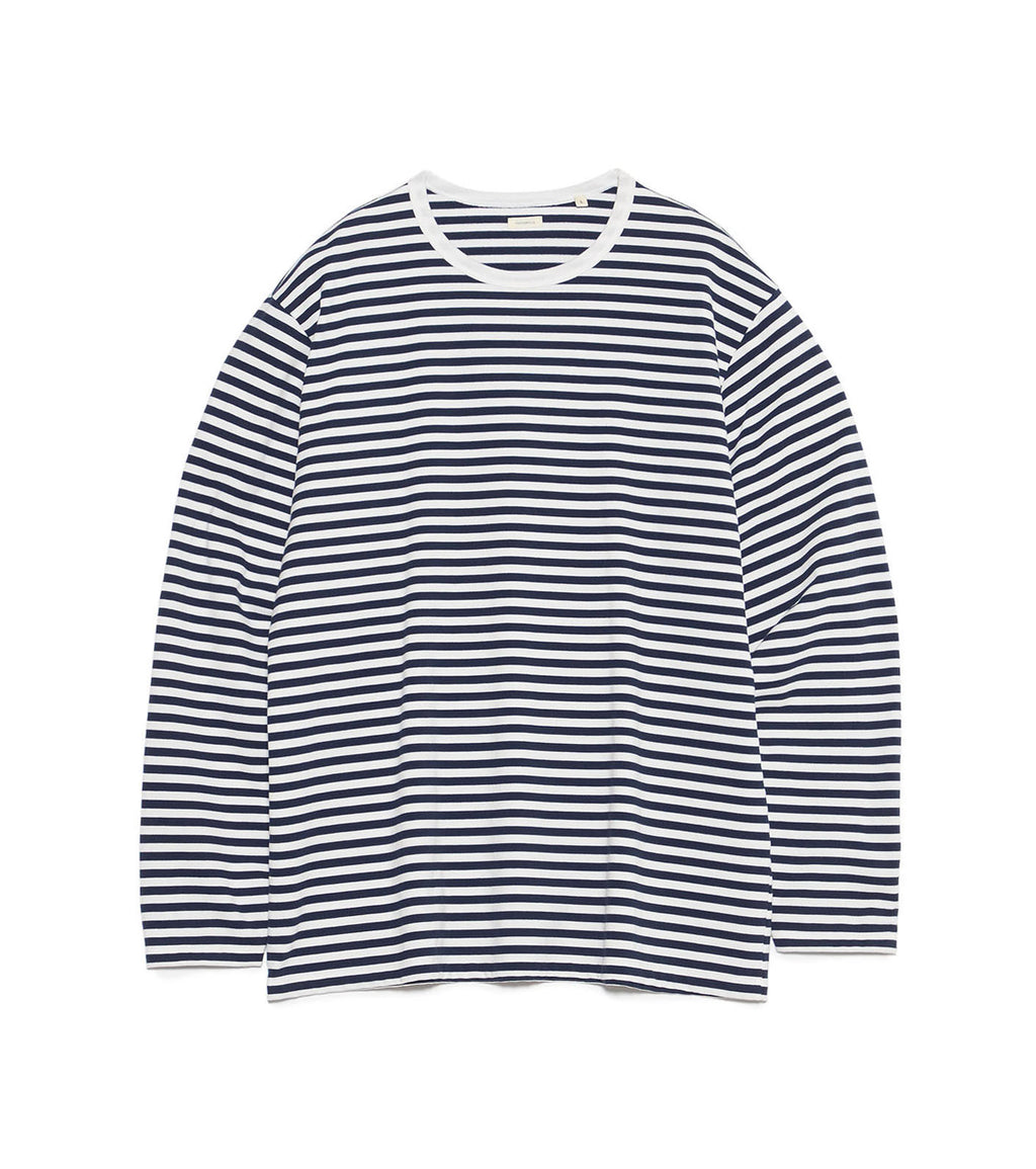 COOLMAX Stripe Jersey L/S Tee - NW(Navy x White)