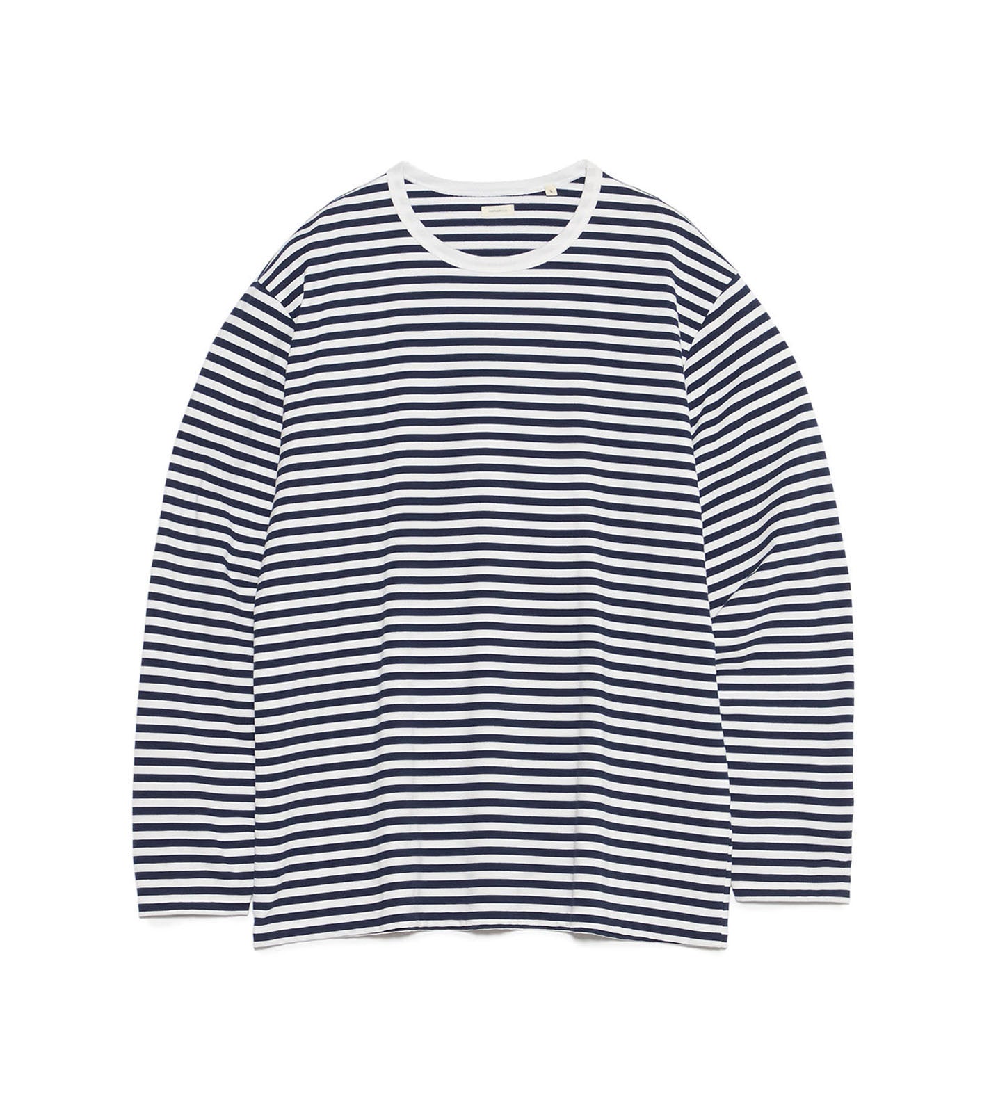 COOLMAX Stripe Jersey L/S Tee - NW(Navy x White)