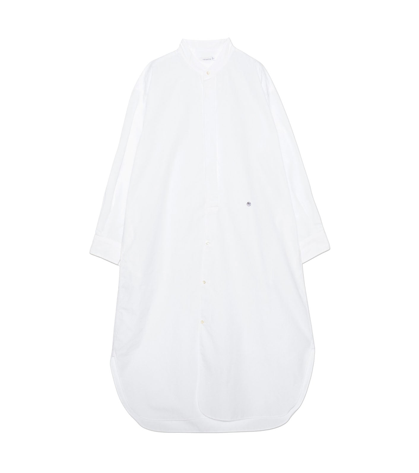 Band Collar Wind Shirt Dress - OW(Off White)