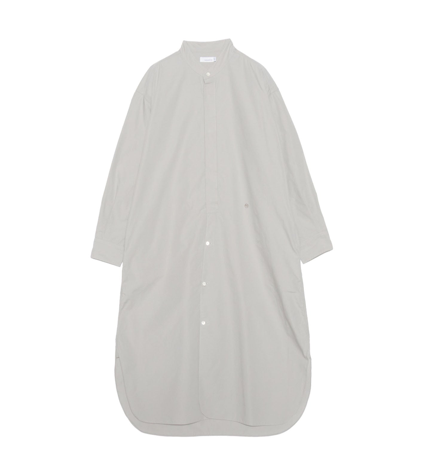 Band Collar Wind Shirt Dress - H(Gray)