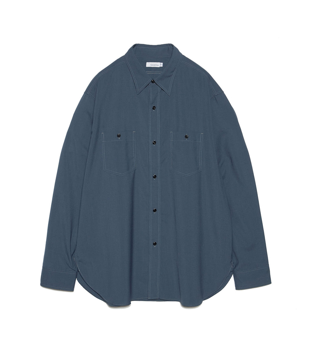 Polyester Wool Field Shirt - BL(Blue)