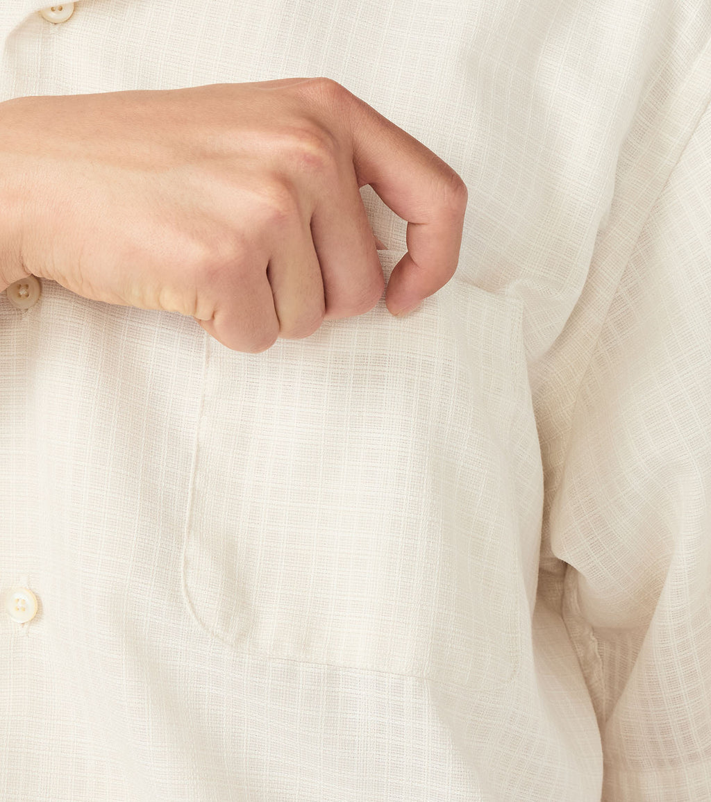 Open Collar Panama S/S Shirt
