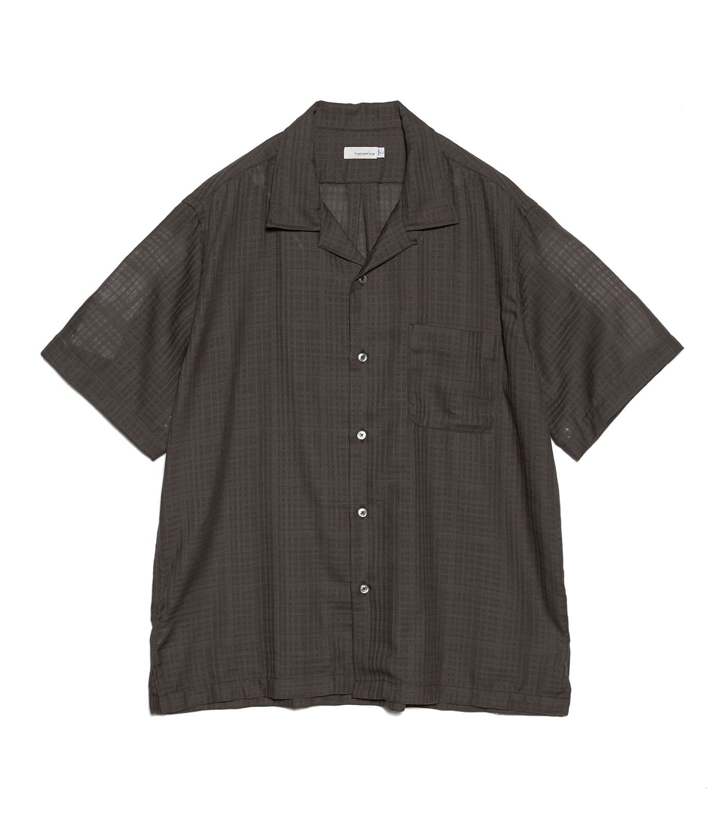 Open Collar Panama S/S Shirt - CH(Charcoal)