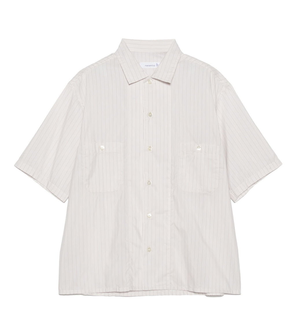 Cotton Polyester Poplin S/S Shirt - W(White)