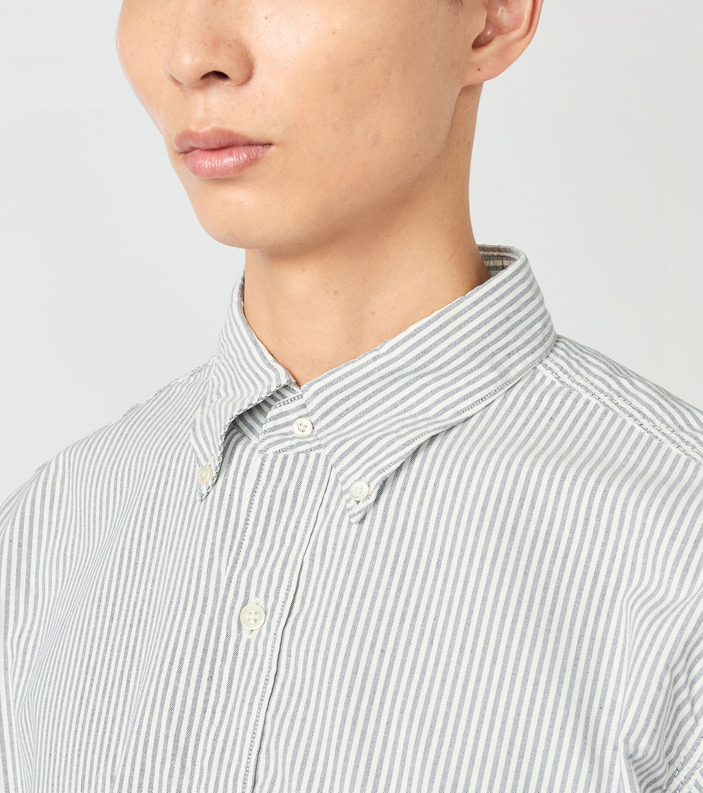 Button Down Stripe Wind Shirt