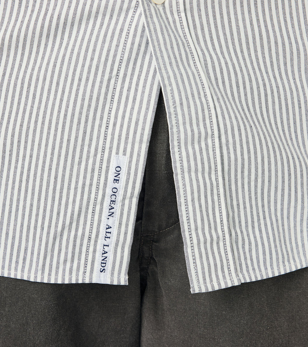 Button Down Stripe Wind Shirt