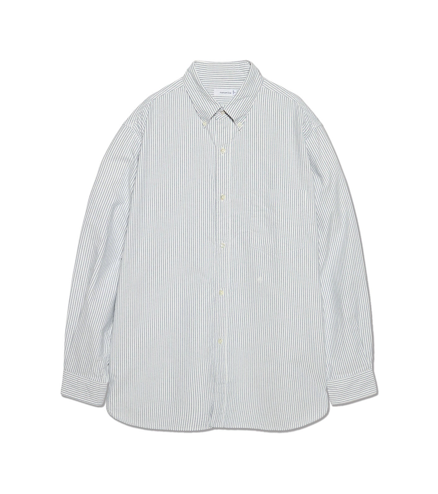 Button Down Stripe Wind Shirt - N(Navy)