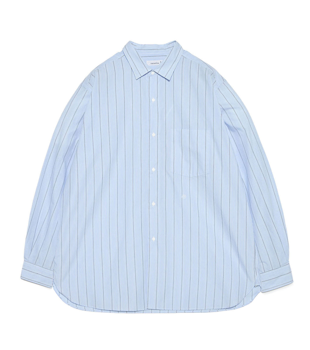 Regular Collar Stripe Wind Shirt - SX(Sax)
