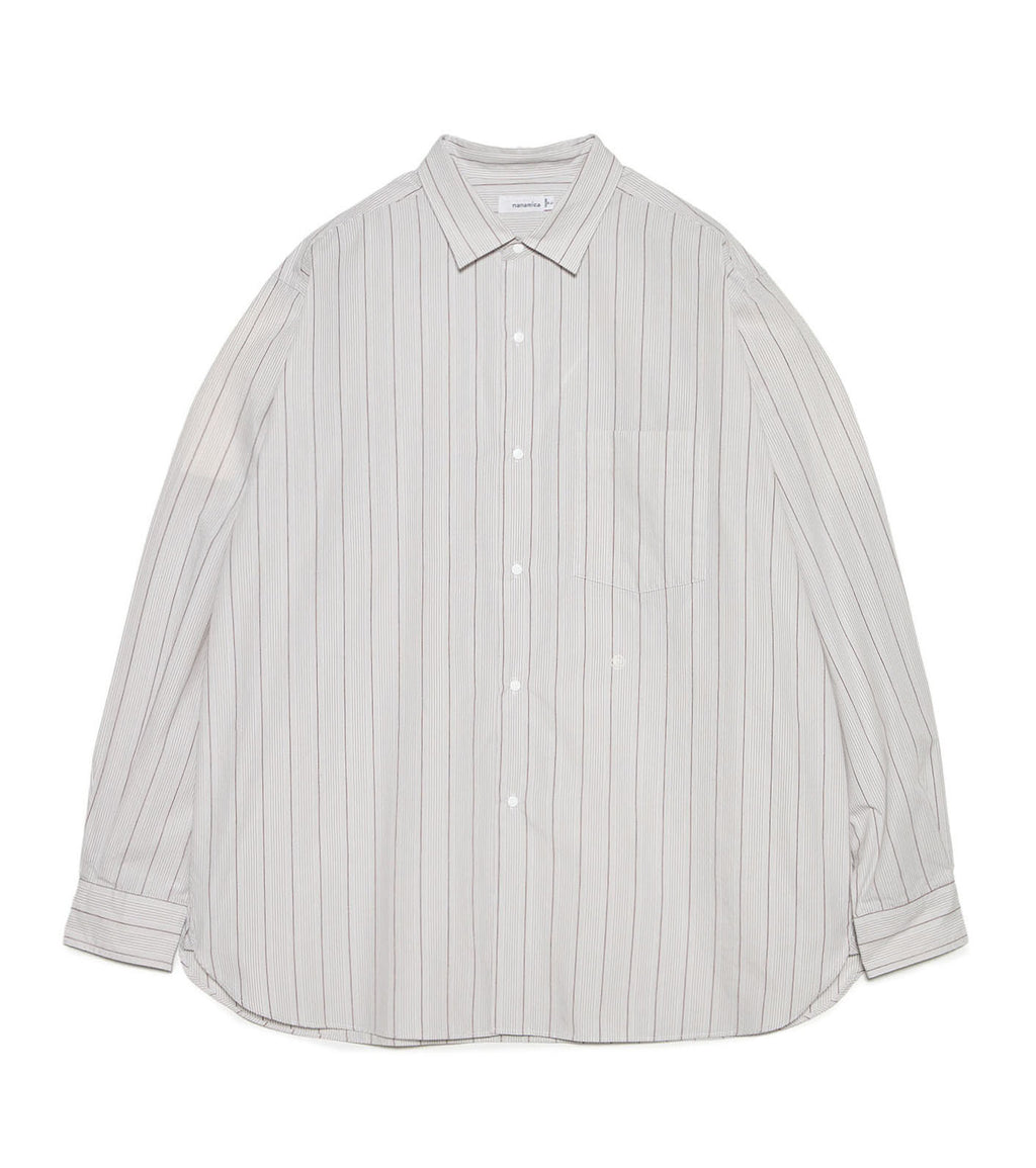 Regular Collar Stripe Wind Shirt - H(Gray)