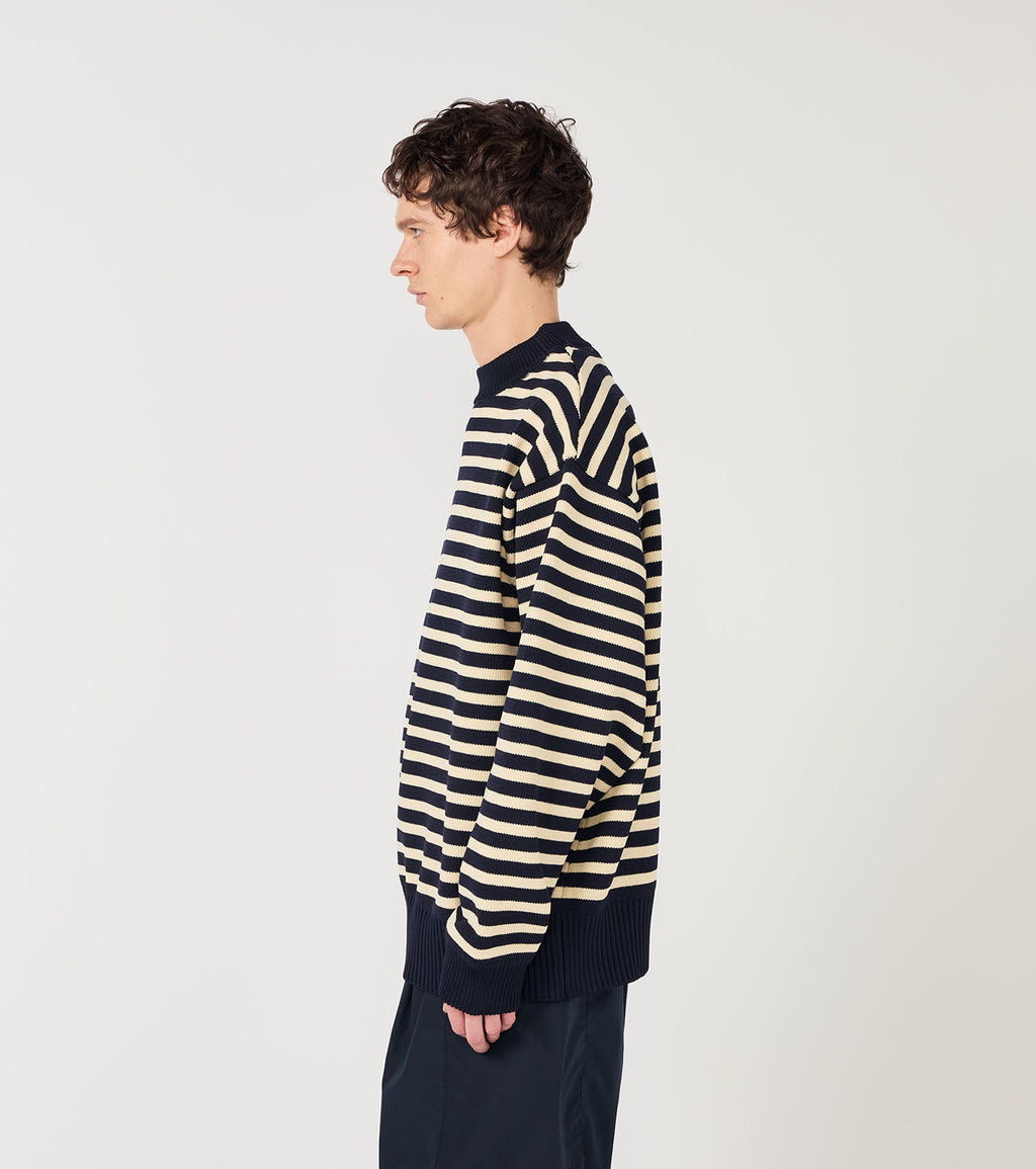 Mock Neck Stripe Sweater