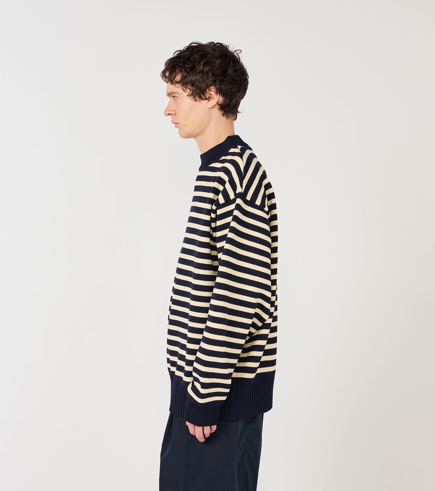 Mock Neck Stripe Sweater