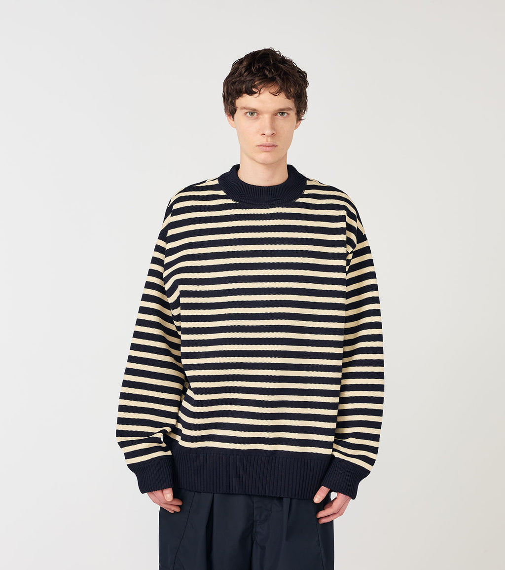 Mock Neck Stripe Sweater