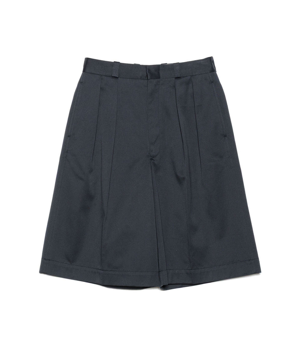Double Pleated Chino Shorts - N(Navy)