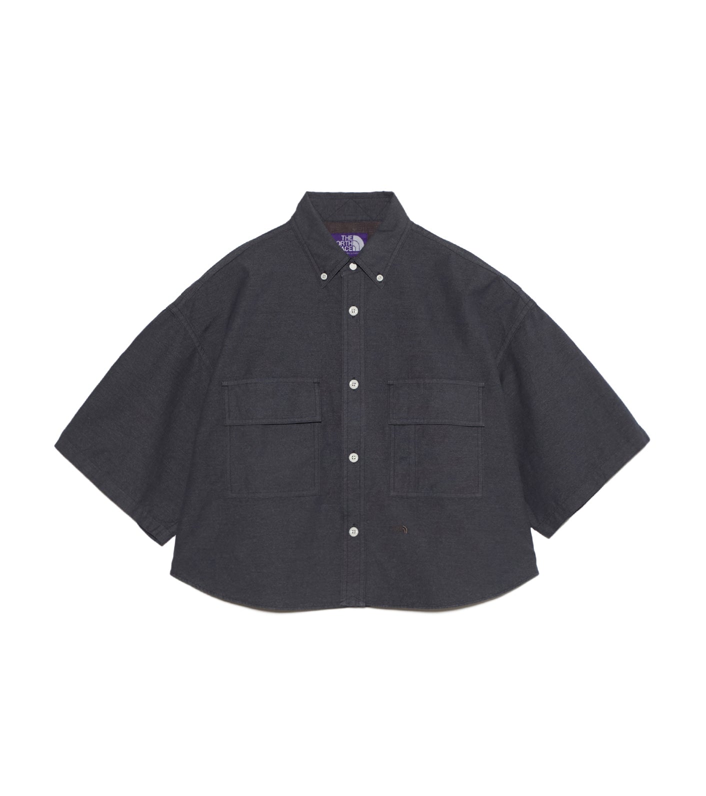 Button Down Field S/S Cropped Shirt - AH(Asphalt Gray)