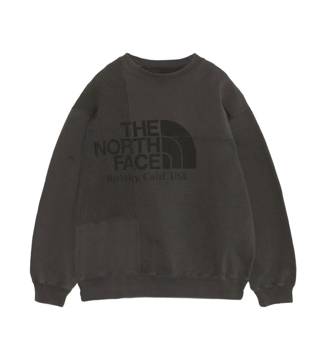 Field Patchworked Crewneck Sweatshirt - AH(Asphalt Gray)