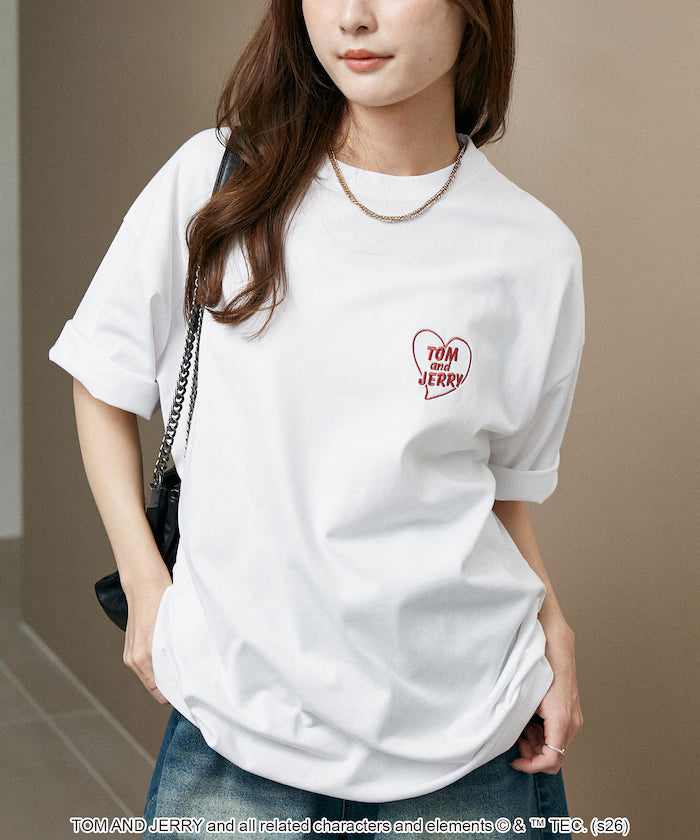 <Functional Material> TOM AND JERRY Heart Graphic T-Shirt Limited Edition