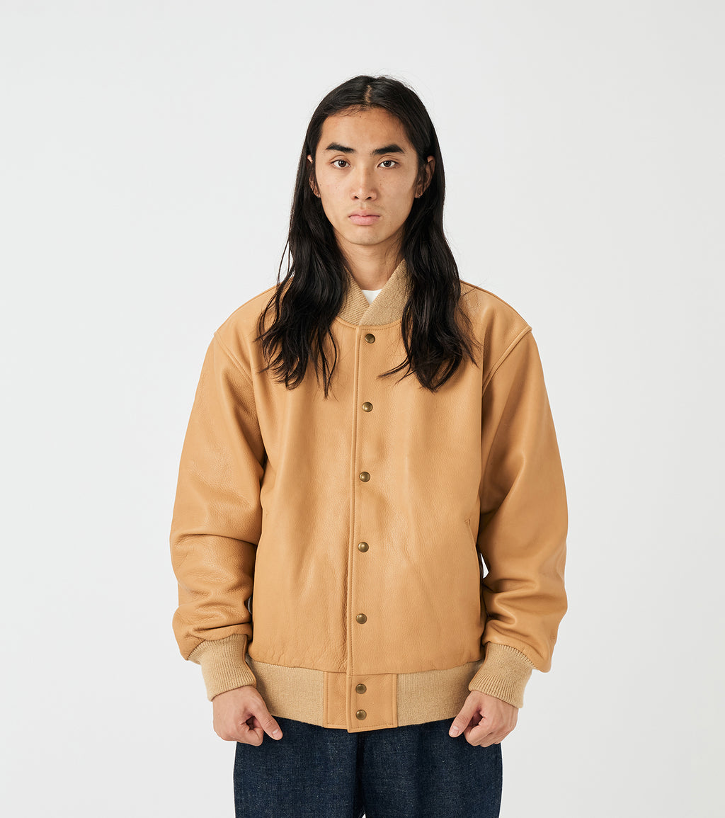 nanamica Exclusive Leather Varsity Jacket