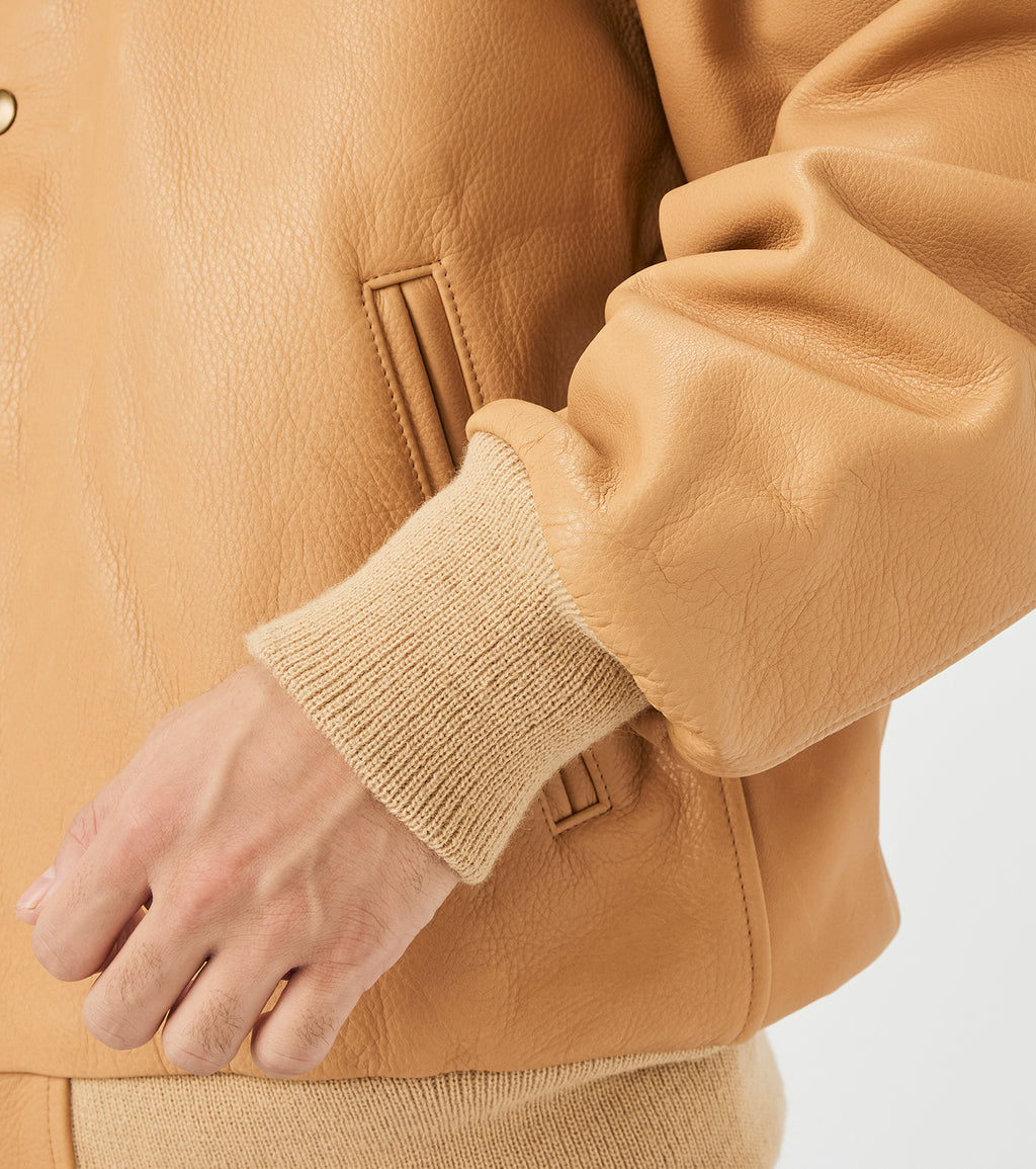 nanamica Exclusive Leather Varsity Jacket