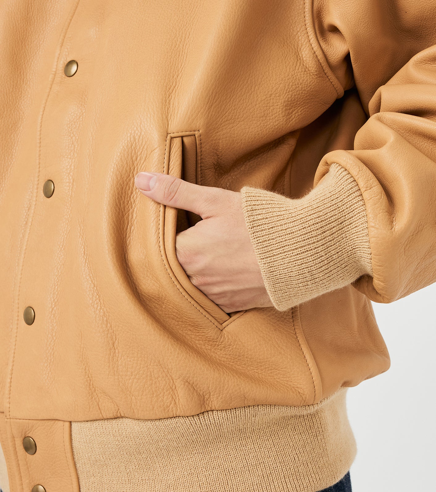 nanamica Exclusive Leather Varsity Jacket