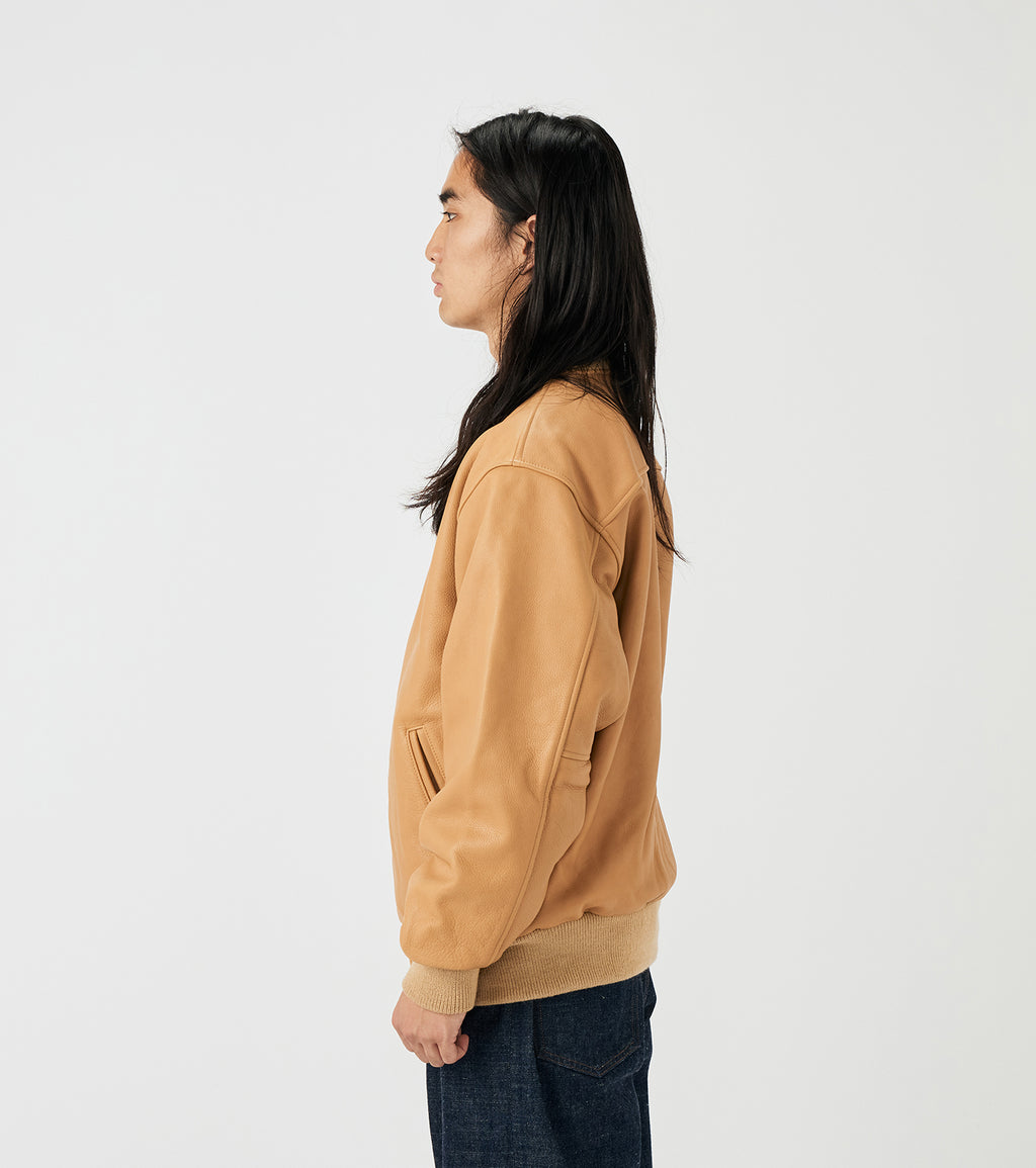 nanamica Exclusive Leather Varsity Jacket