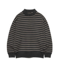 Mock Neck Stripe Sweater - K(Black)