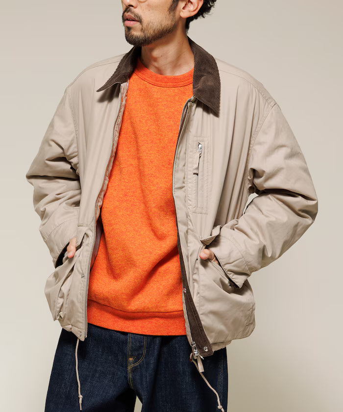 Corduroy panel cotton nylon blouson