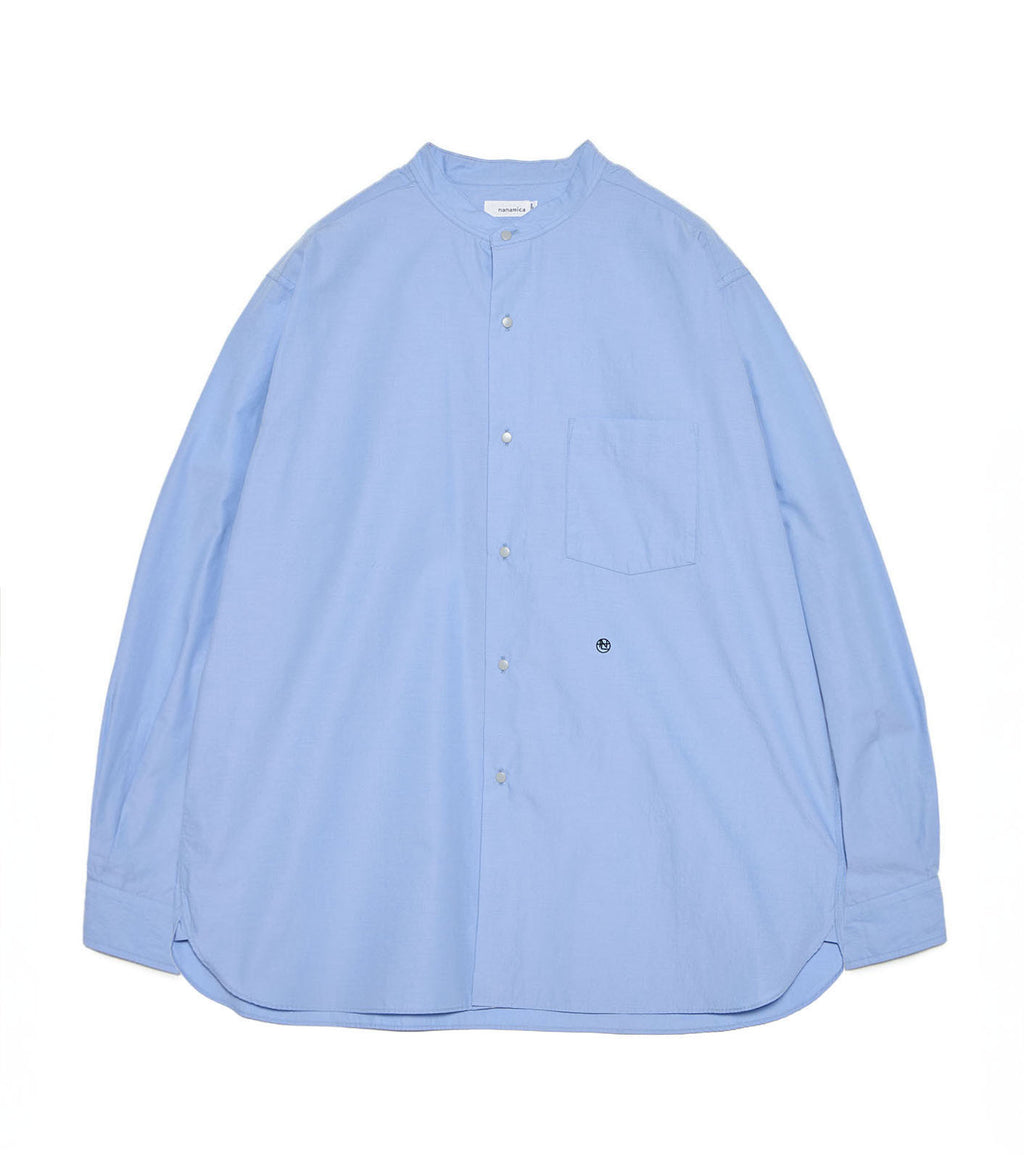 Band Collar Wind Shirt - SX(Sax)