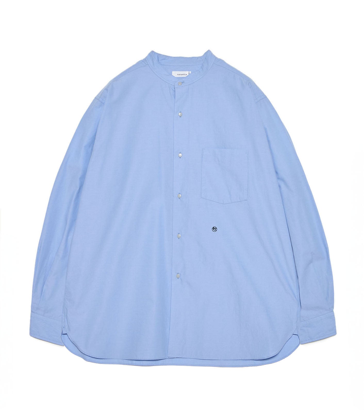 Band Collar Wind Shirt - SX(Sax)
