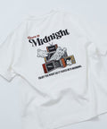 Relaxed Fit Back Embroidery Design Crew Neck T-Shirt / Midnight [Limited Edition] - White