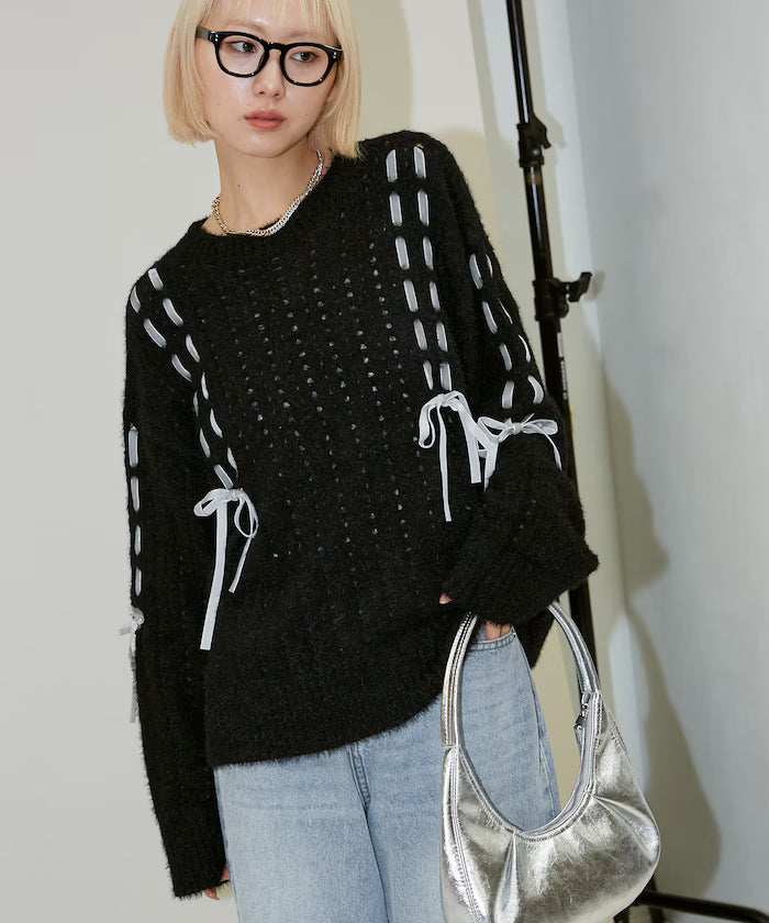 Velvet Ribbon Woven Feather Knit Limited Edition