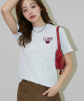Heart Cross Stitch T-Shirt Limited Edition - Light Gray