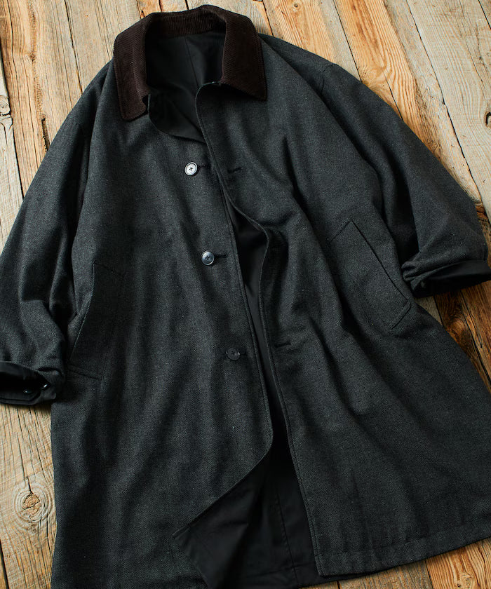 Big Silhouette Corduroy Color Reversible Sten Color Coat [Limited Release] - Black