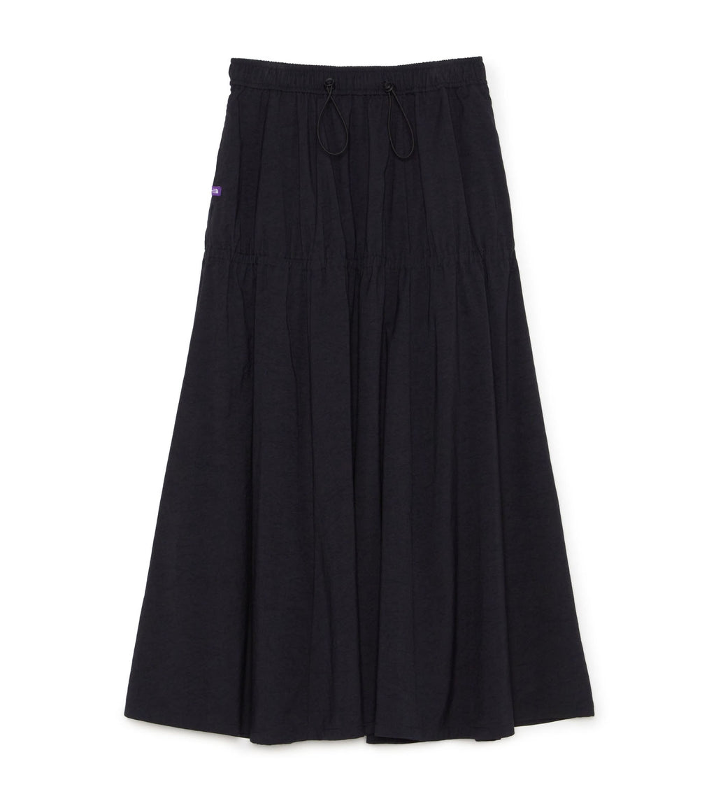 Nylon Twill Field Tiered Skirt - K(Black)