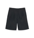 Polyester Twill Double Pleated Shorts - K(Black)