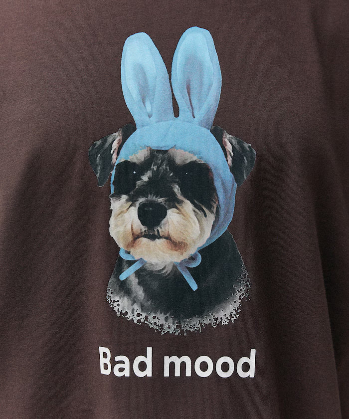 <Functional Material> Bad Mood Dog Print T-Shirt Limited Edition