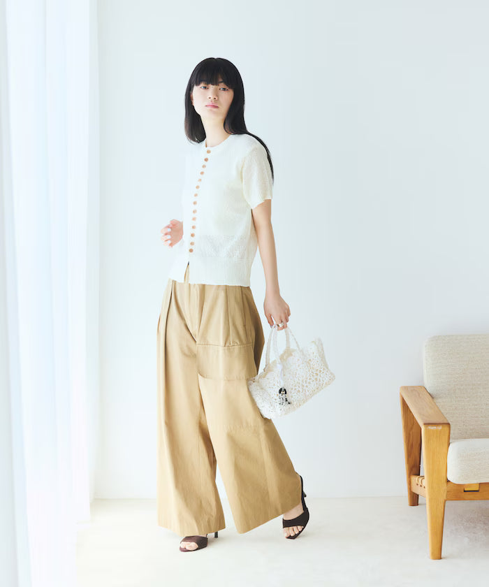 Wood Button Boucle Cardigan