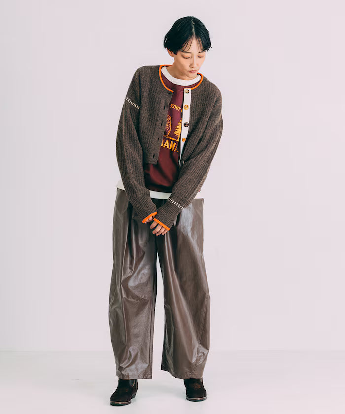 Short Length Color-block Knit Cardigan