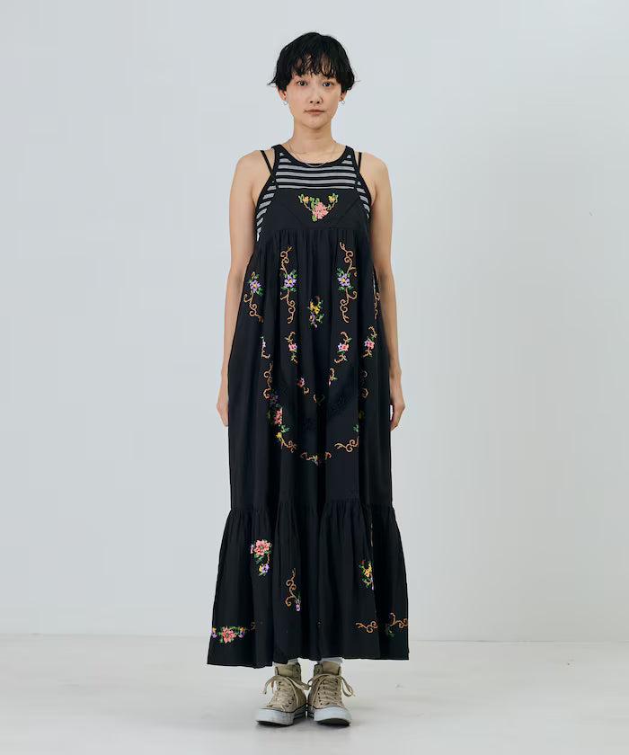 India Flower Cross Stitch Lace Camisole Dress