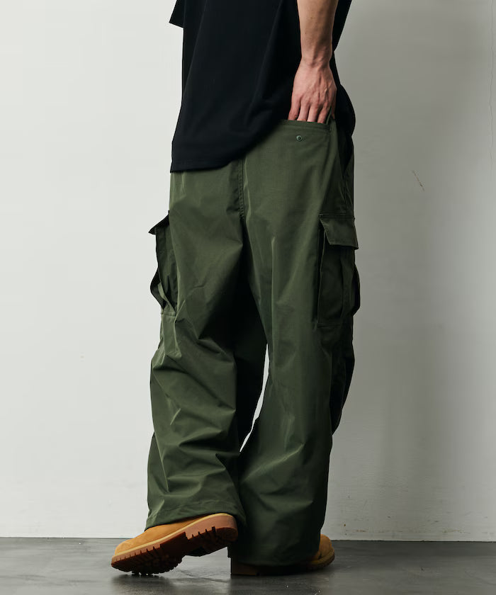 Quick Dry Fabric Wide Silhouette Poly Ripstop Cargo Pants/UV Cut/Quick Dry 【Limited Release】