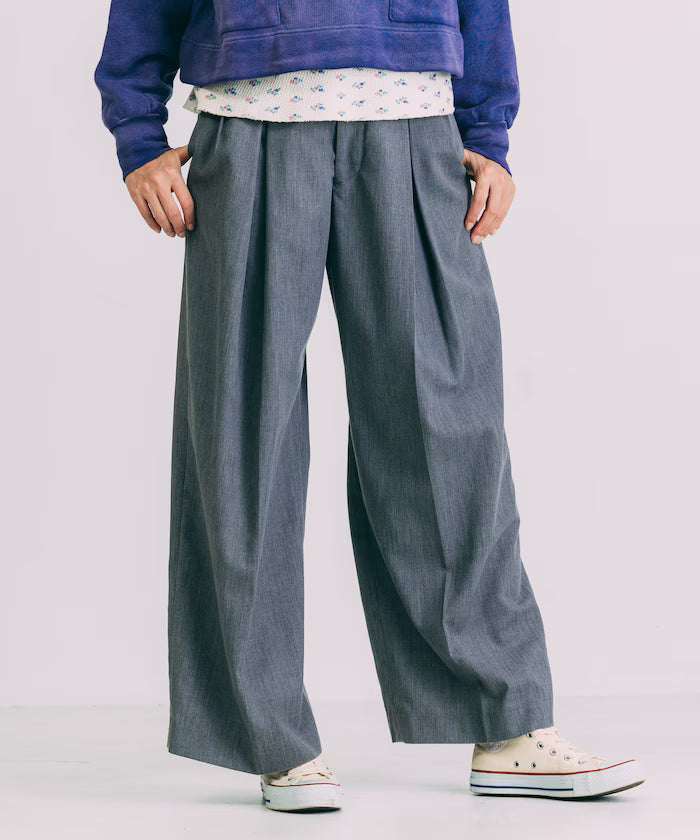 Tuck Wide Slacks Pants