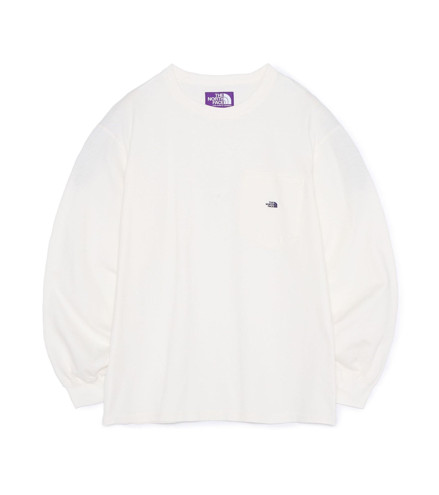 8oz Field Long Sleeve Pocket Tee - OP(Off White x Purple)