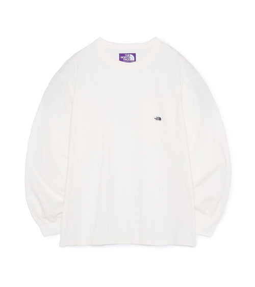 8oz Field Long Sleeve Pocket Tee - OP(Off White x Purple)