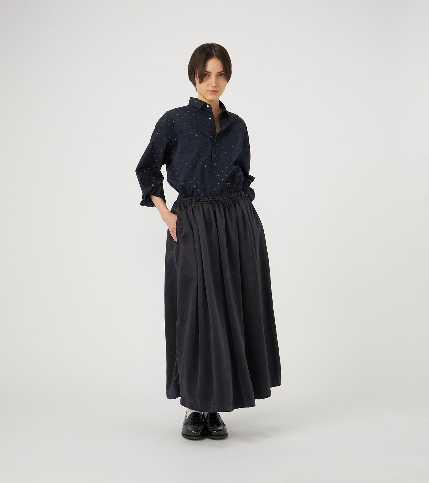 Regular Collar Dot Wind Shirt