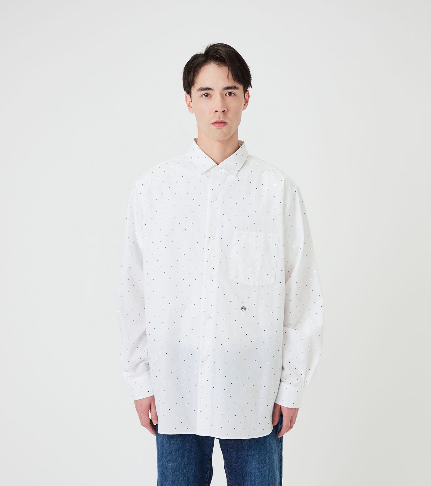 Regular Collar Dot Wind Shirt