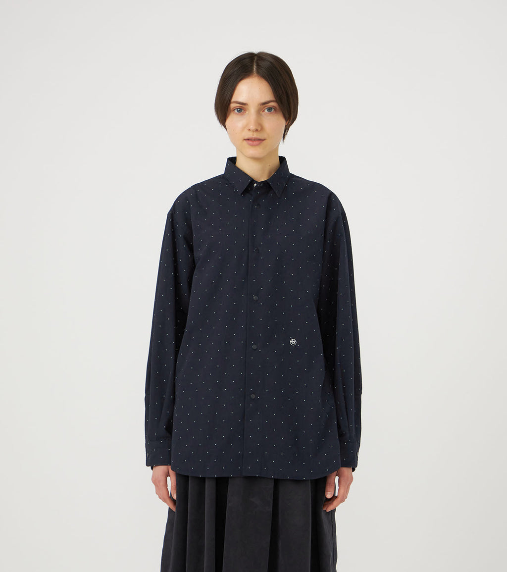 Regular Collar Dot Wind Shirt