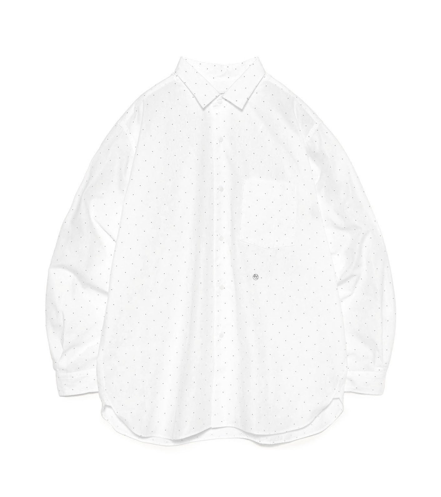 Regular Collar Dot Wind Shirt - OW(Off White)